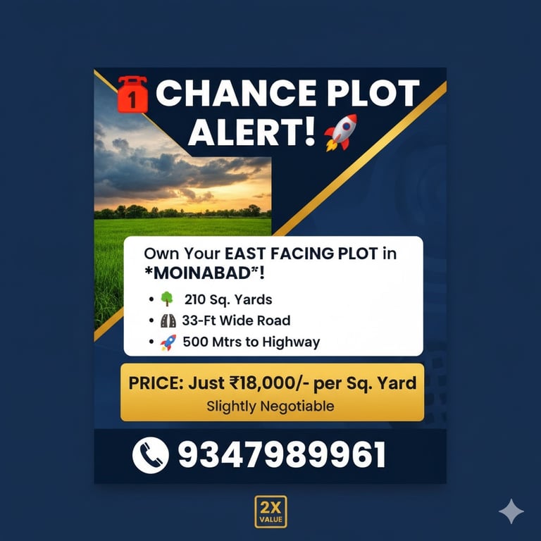 Open plot for sale at Moinabad. thumbnail 2