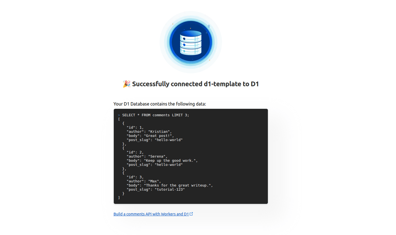 Worker + D1 Template Preview