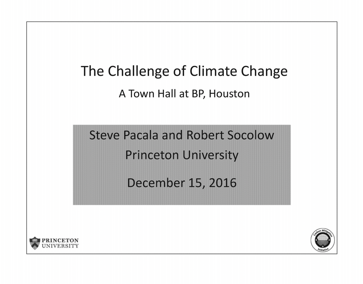 Princeton University Town Hall at BP Houston, 2016