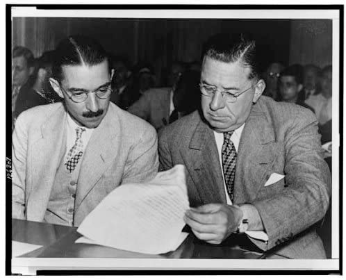 Hill (right) and his business partner Don Knowlton testifying before the U.S. Senate.