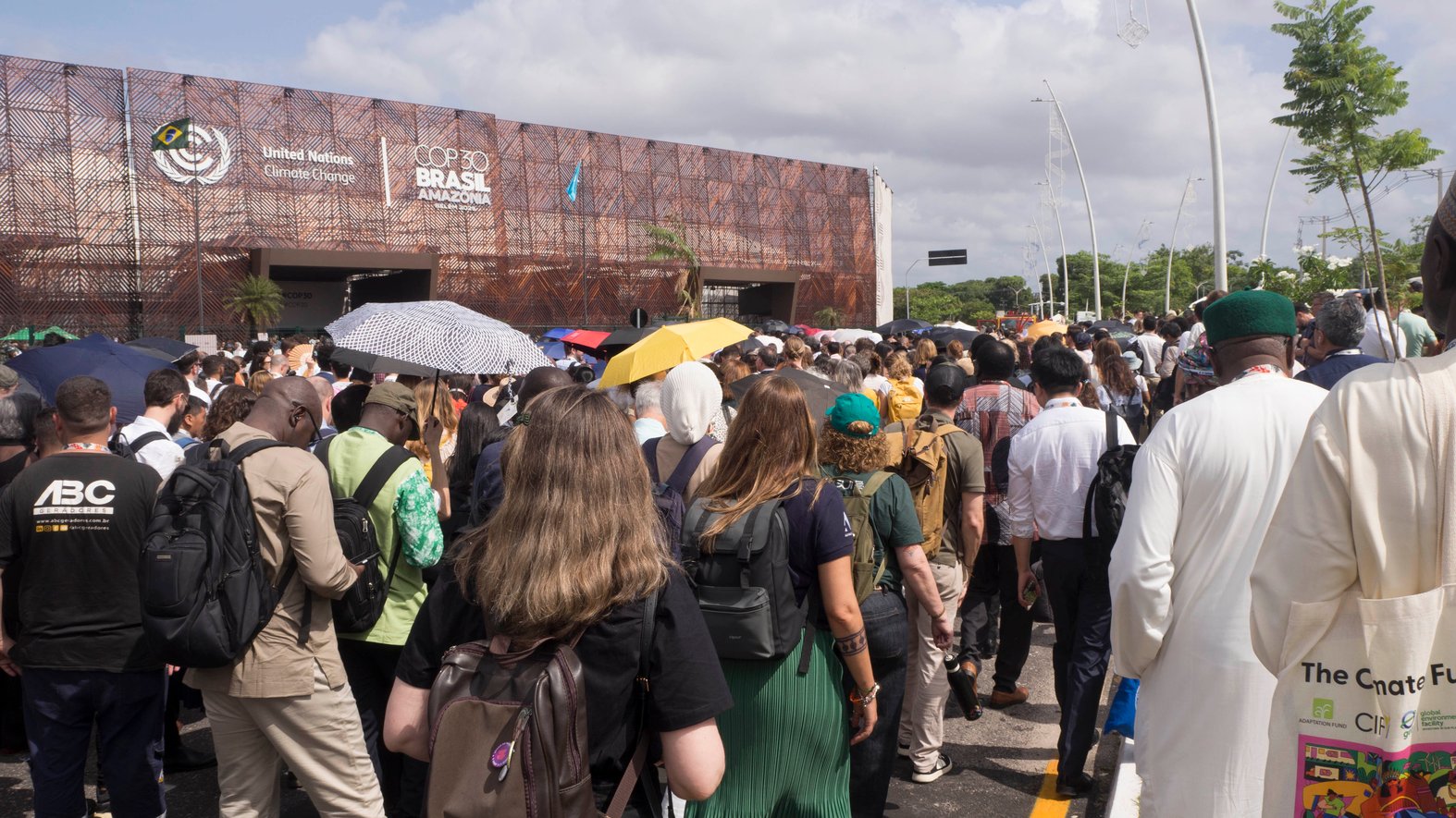 Attendees arriving at the COP30 Blue Zone in Belém. Photo by Royce Kurmelovs.