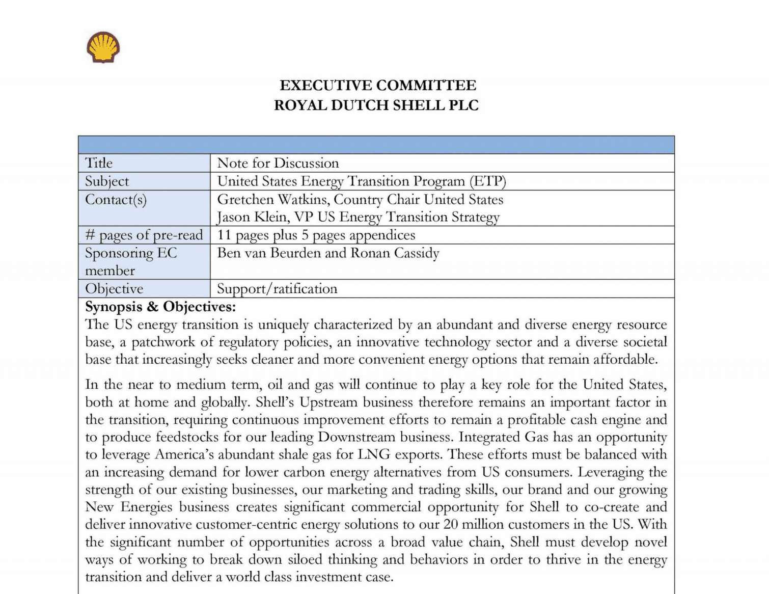 Shell Documents from 2022 House Oversight Investigation