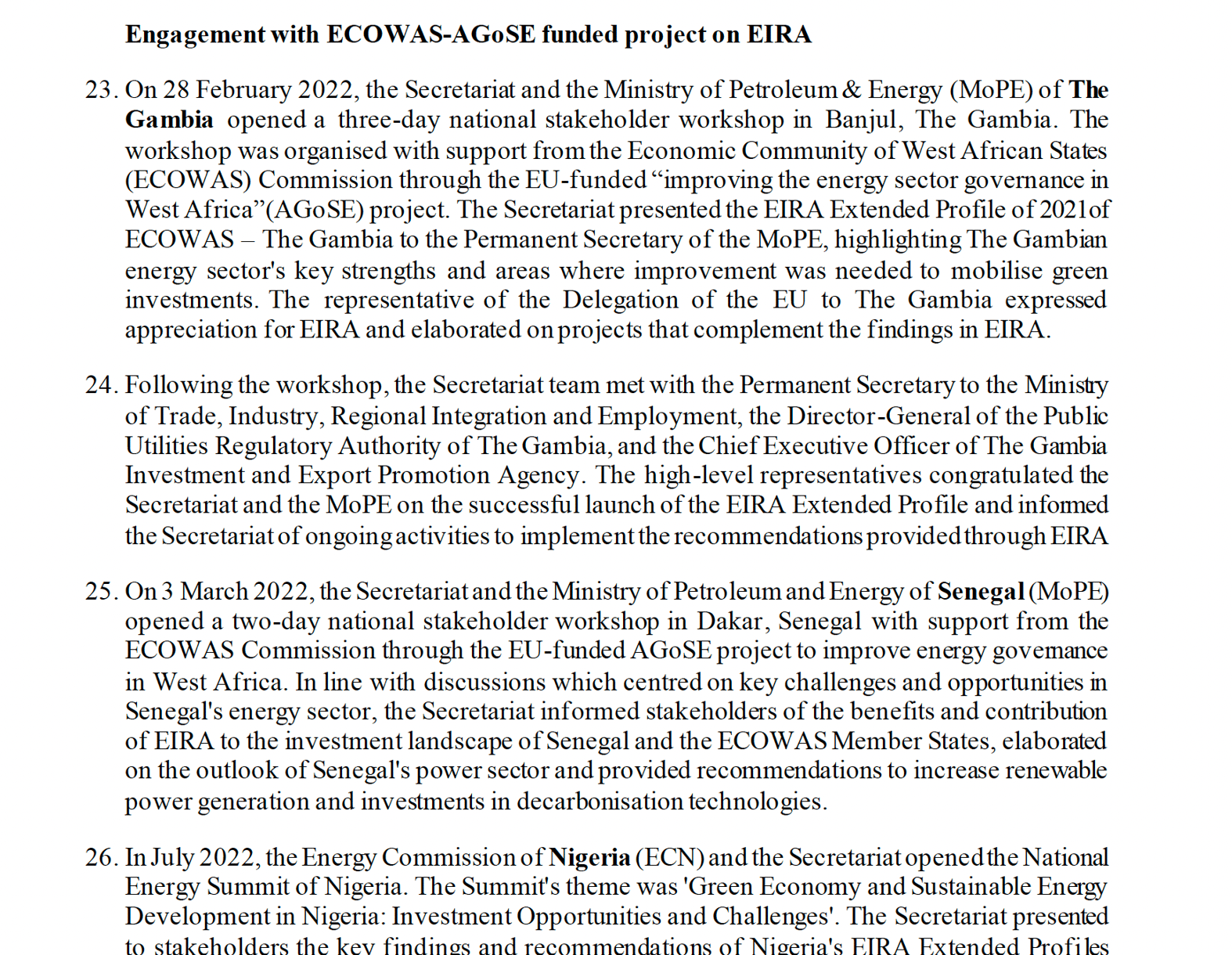 2022 Meeting Minutes from Energy Charter Conference.