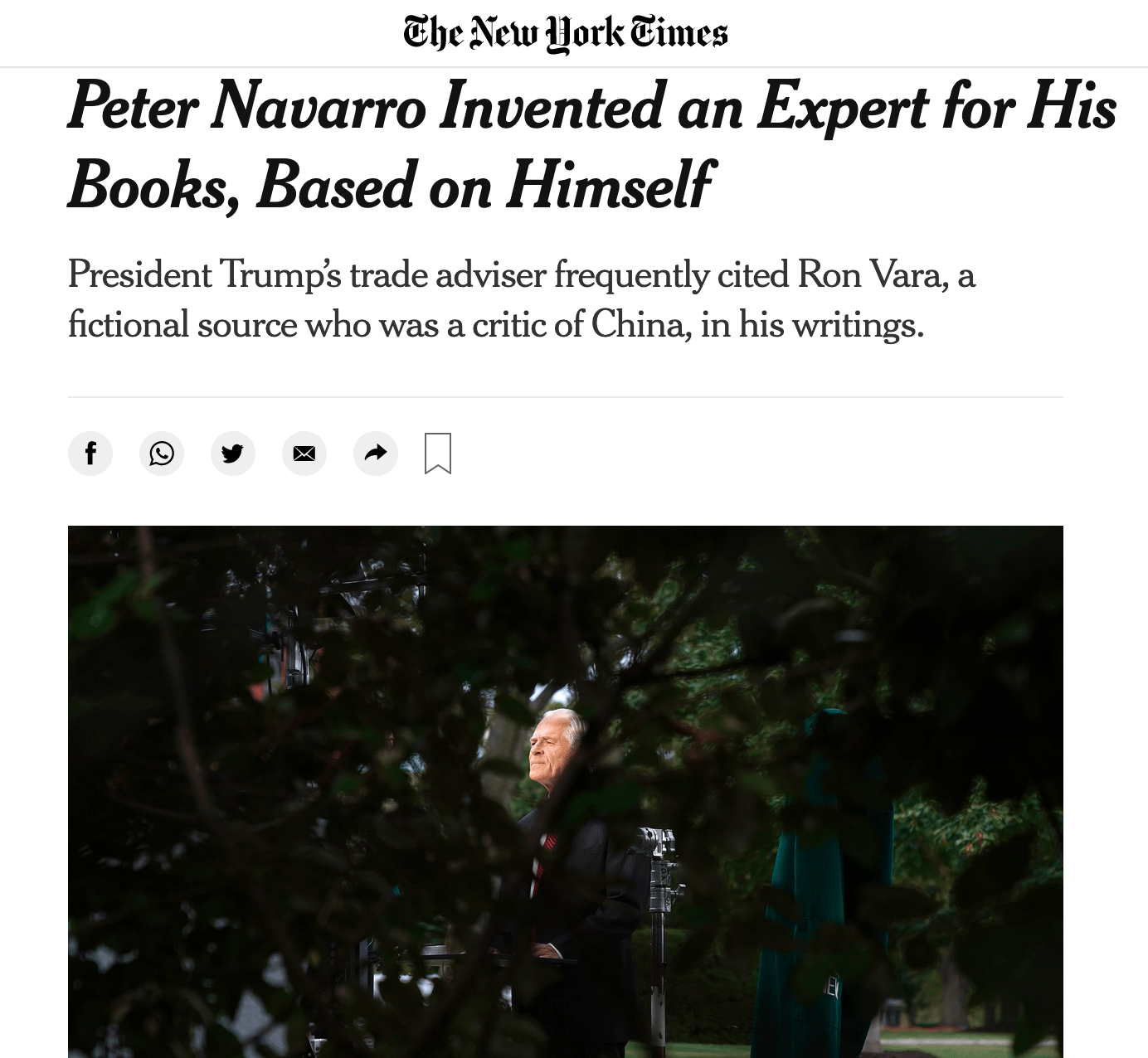 Peter Navarro’s fictional trade expert