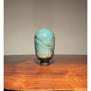 Flot Låg vase med krakeleret glasur - nr. 090010