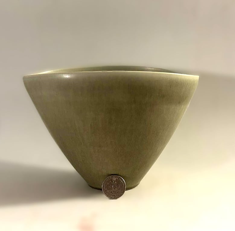 Large Palshus vase in green hare fur glaze, Design by Per Linnemann Schmidt, Denmark 1960s