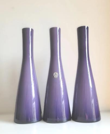 Three Scandinavian Opaline form Glass Vases by Jacob E. Bang for “Kastrup-Holmegaard”, Denmark 1960s