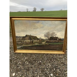Kunstmaler Carl Bosevang oliemaleri, motiv Esrum 1934