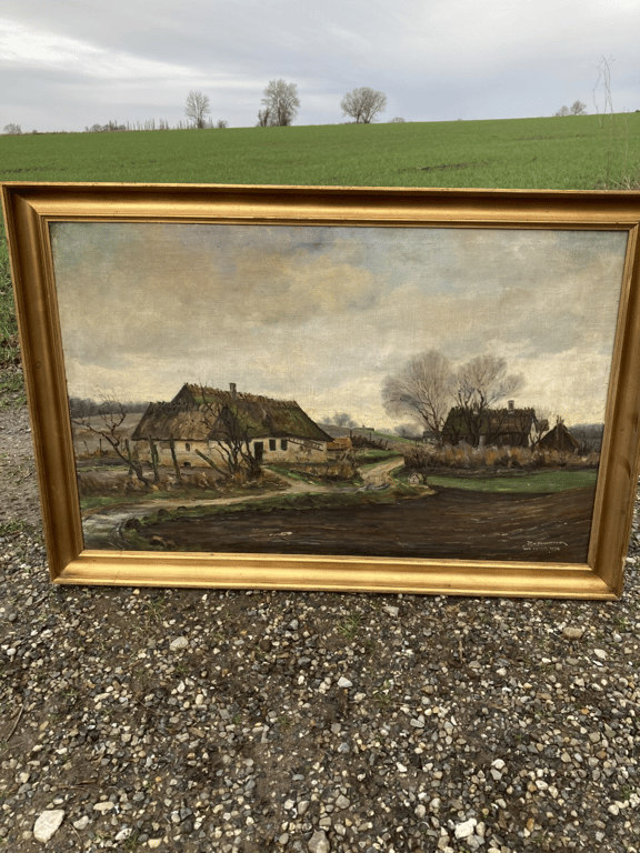 Kunstmaler Carl Bosevang oliemaleri, motiv Esrum 1934