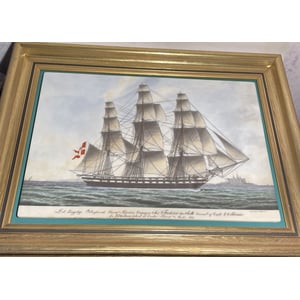 Bing og Grøndahl porcelæn billede af Fregatten "Frederick den Siette" - nr. 01961