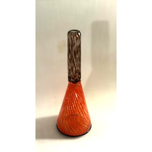 Sjældne Holmegaard glasvase i lilla og orange nuancer, 1970erne - nr. 123327