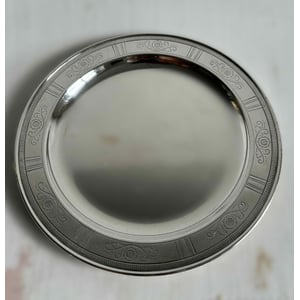 1920s Art Deco Silver Plated Serving Plate by Just Andersen (b. 1884-1943), Denmark, Flower Decor