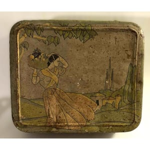 Smuk antik Art Deco tinboks fra 1930erne