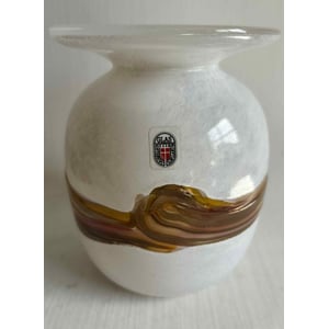 Smuk vintage glasvase fra Glas Hytten Nykøbing Sjælland - nr. 555742