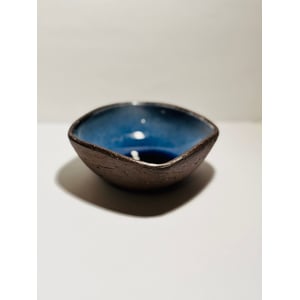 Vintage Scandinavian Blue Ceramic Square Bowl from Michael Andersen & Son