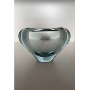 Large PER LÜTKEN "Minuet" heart vase from Holmegaard Denmark, 60s crystal glass from Scandinavia