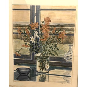 Smukt og roligt litografi af Lars Swane (1913-2002), dateret 1978