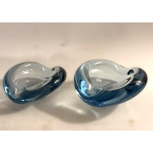 2 Smukke håndlavet skåle samt 1 Retro Umanak glasvase fra Holmegaard - nr. 0799