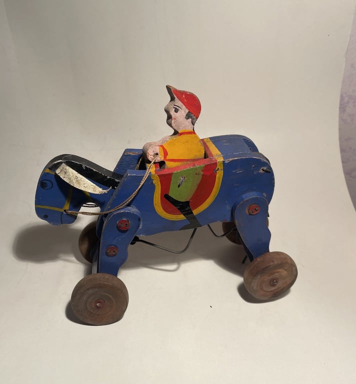 Vintage Japansk mekanisk legetøj i træ fra 30erne  - nr. 09262