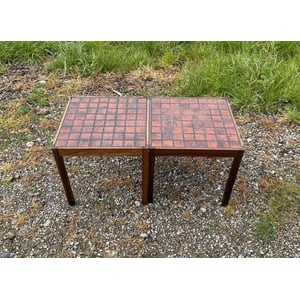 Vintage charme til hjemmet – sæt af to sideborde i palisander med kakler - nr. 0254777