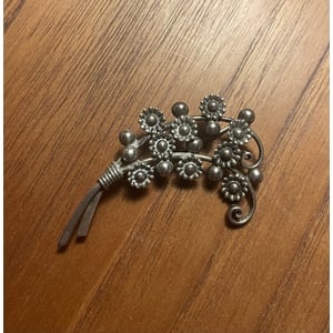 Flot vintage sølv broche signeret H.S. - nr. 027010