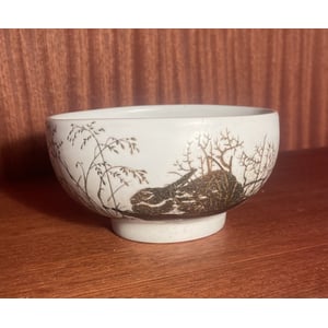 Stentøj skål med kaninmotiver fra Royal Copenhagen, design af Nils Thorsson - nr. 02820