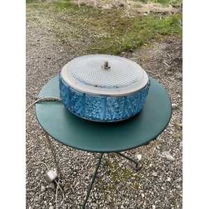 Flot retro pendel af glas og metal - 012068