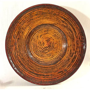 Kæmpe keramikfad udført i blyglasur, design af Niels Erling Heerfordt (1909-1884)