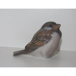 Royal Copenhagen Keramik Figur i form af Spurv, design af A. Nielsen