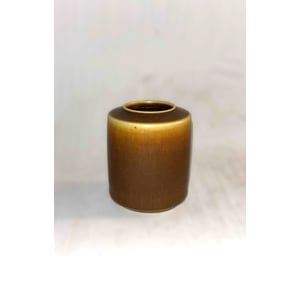 Small Mid-Century stoneware vase in Brown hare fur glaze from Palshus, Denmark 1960s