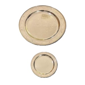 Two 1920s Art Deco Silver Plated Serving Plates by Just Andersen, Denmark