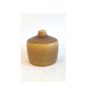 Light brown stoneware vases from Palshus, made in hare fur glaze, Denmark 1960s