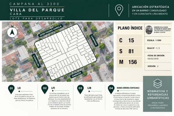 Venta lote para desarrollo en Villa del Parque. 967 m² construibles. Prefactibilidad realizada. — foto 4