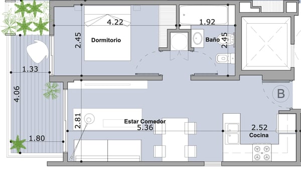 Venta Dpto. 2 Ambientes C/ Balcón aterrazado — foto 2