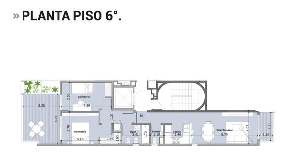 Venta Dpto. 3 Ambientes C/  doble Balcón aterrazado y parrilla — foto 2