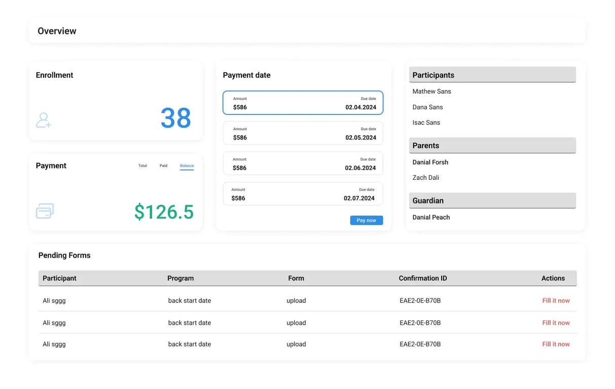 parent dashboard