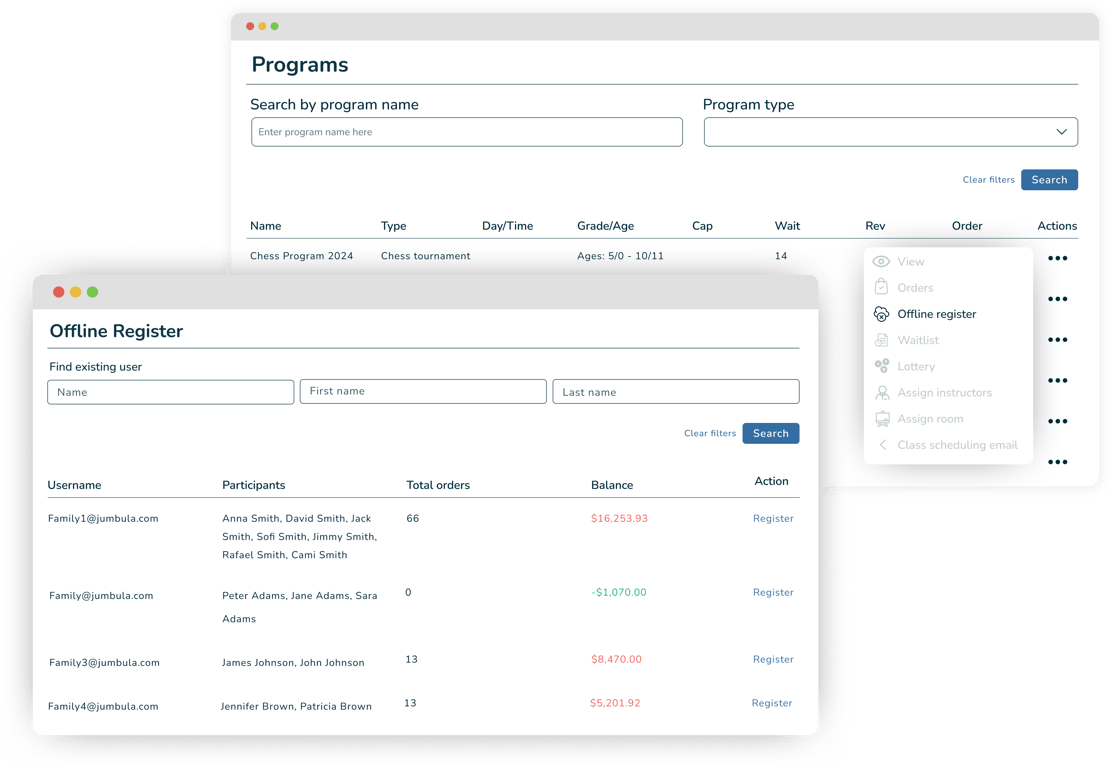 Offline Registration