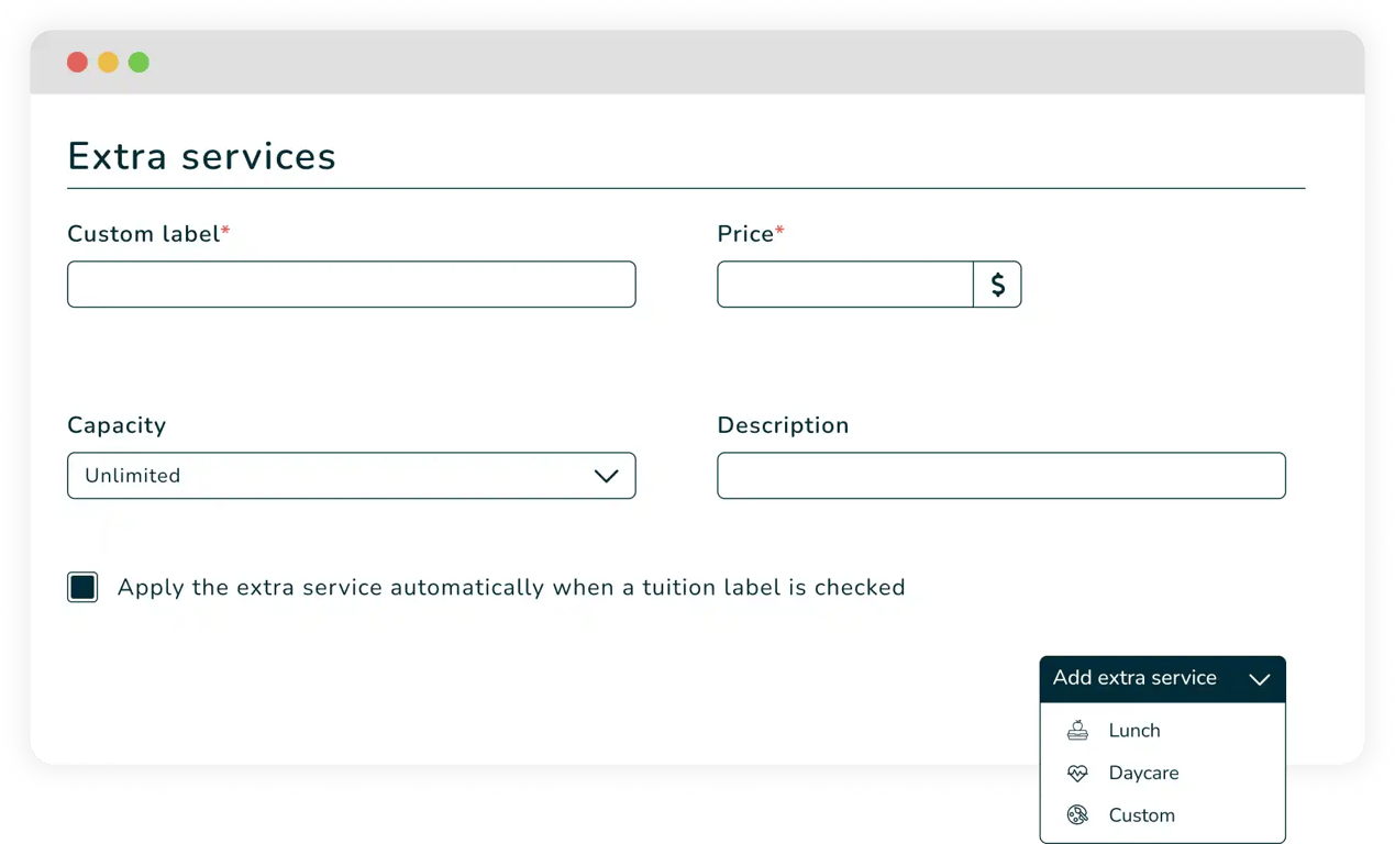 add extra service