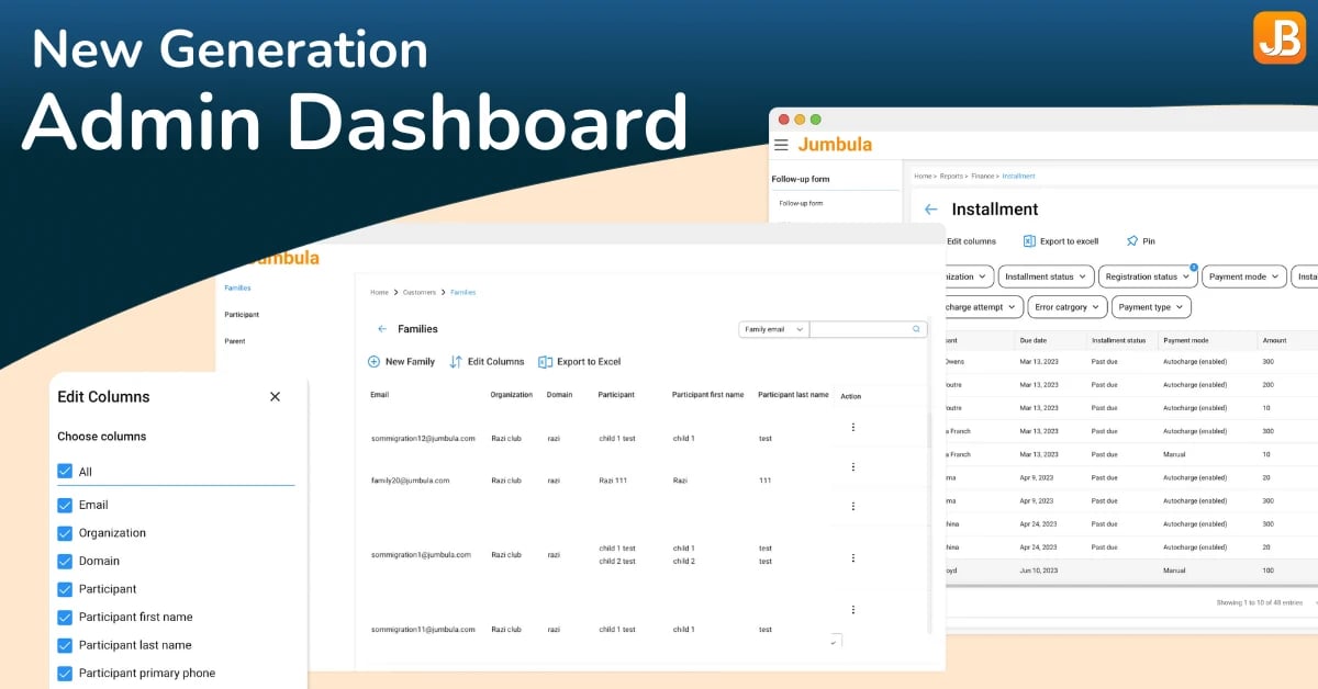 Jumbula Launches New-Generation Admin Dashboard