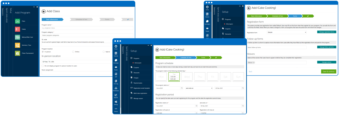 Simple Setup with flexible options for class management class management simple Setup with flexible options