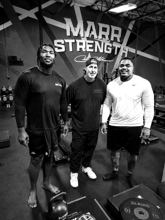 Athletes and coach at MARR STRENGTH, Southlake