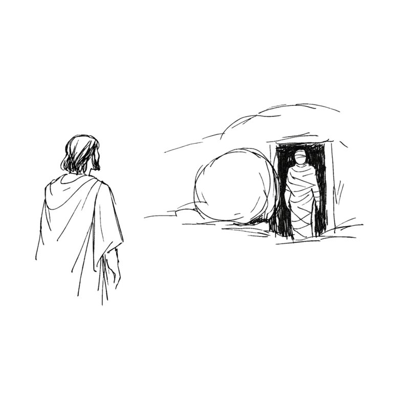 Jesus Raises Lazarus artwork