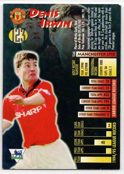 Merlin Ultimate Denis Irwin Manchester United No.123, Premier League 1995-96