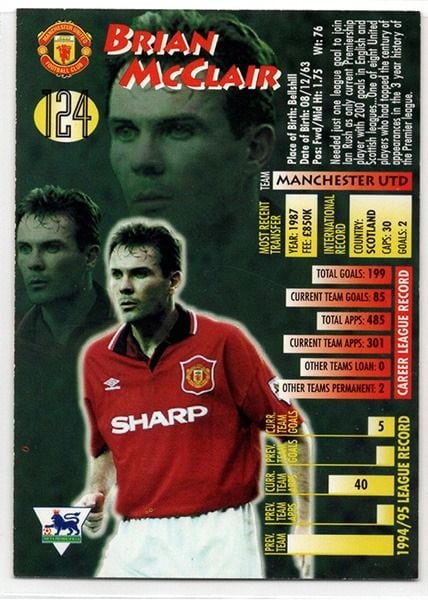 Merlin Ultimate Brian McClair Manchester United No.124, Premier League 1995-96