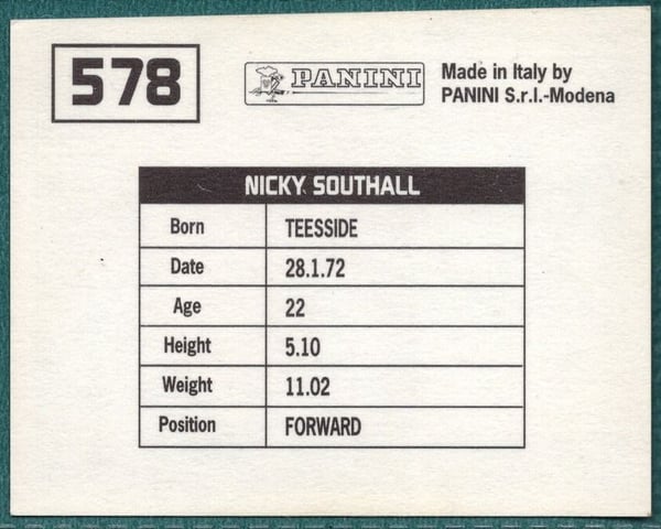 Panini Sticker Nicky Southall Hartlepool United No.578