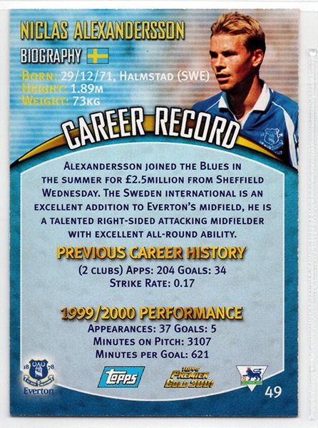 Niclas Alexandersson Everton FC, No.49