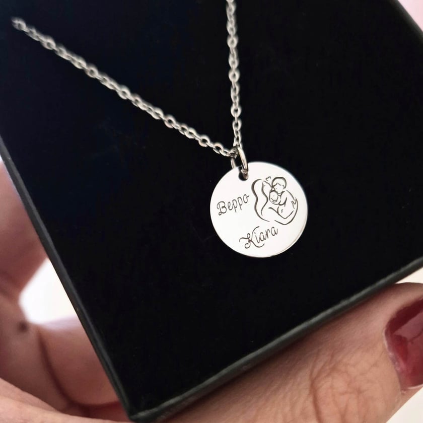 Ogrlica s jednim graviranim medaljonom i dodatnim opcijama elemenata - Slika 3