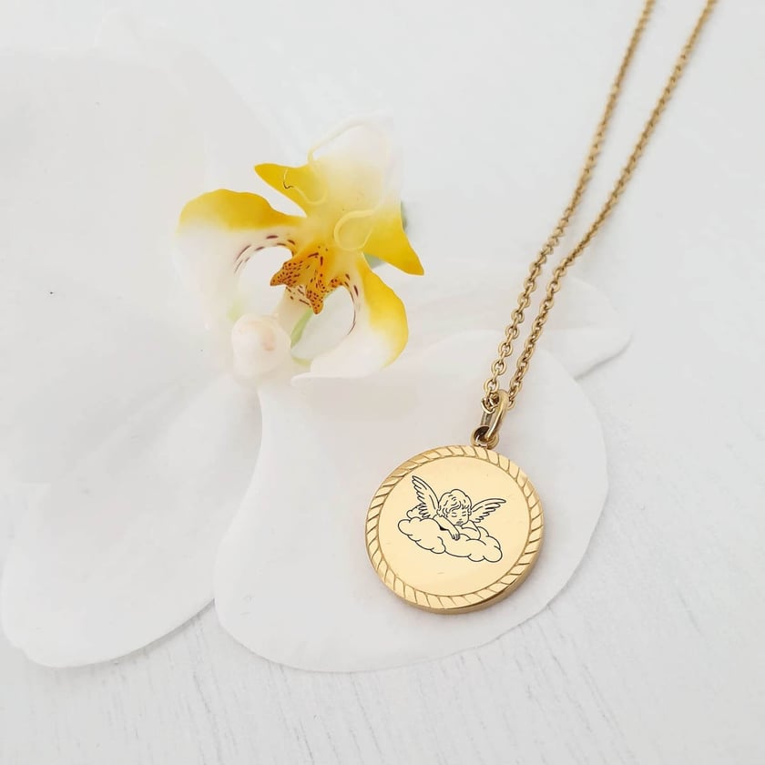 Ogrlica medaljon s obrubom - Slika 2