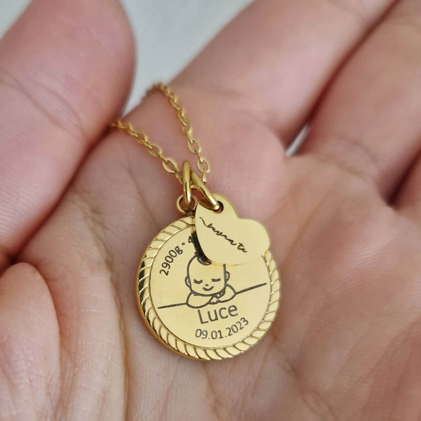 Ogrlica medaljon s obrubom - Slika 6
