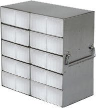 Upright Freezer Racks for 50-Cell 0.5ml Microtube Boxes - Rack Only - 5 Boxes High x 4 Boxes Deep